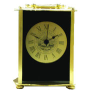 Carriage Mantle Clock - Gold Medallion