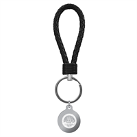College Seal Leather Braided Key Chain