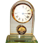 Glass Clock - Gold Medallion