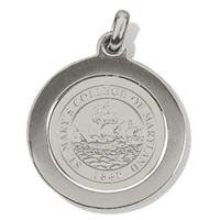 COLLEGE SEAL ROUND CHARM - SILVER
