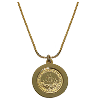 CHARM PENDANT NECKLACE - GOLD MEDALLION