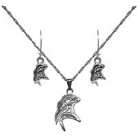 Seahawk Necklace & Dangle Earrings Set