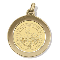 College Seal Round Charm - Gold
