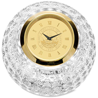 Crystal Golf Ball Clock - Gold Medallion