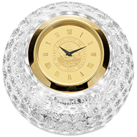 CRYSTAL GOLF BALL CLOCK - GOLD MEDALLION