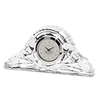 Napoleon Crystal Desk Clock - Silver Medallion