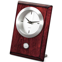 Standing Desk Clock - Silver Medallion