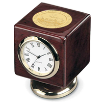 Swivel Desk Clock - Gold Medallion