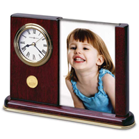 Photo Desk Clock - Gold Medallion