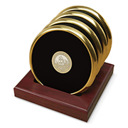 Round Coaster Set Of 4 - Gold Medallion