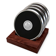 Round Coaster Set Of 4 - Silver Medallion