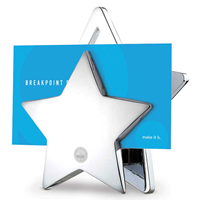 Star Business Card Holder - Silver Medallion