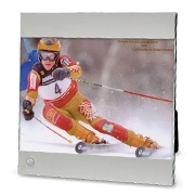 Brushed Aluminum Picture Frame - Silver Medallion