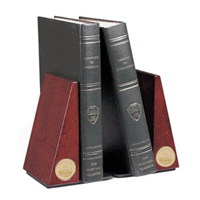 Rosewood Bookends - Gold Medallion