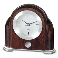 ART DECO DESK CLOCK - SILVER MEDALLION