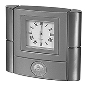 Bonaventure Desk Clock - Silver Medallion