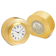 Presidental II Desk Clock - Gold Medallion