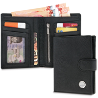 LADIES TWO SECTION WALLET - SILVER MEDALLION