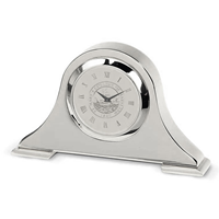 Napoleon Desk Clock - Silver Medallion