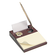 Piano Wood Desk Set - Gold Medallion