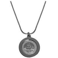Charm Pendant Necklace - Silver Medallion