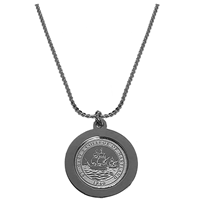 CHARM PENDANT NECKLACE - SILVER MEDALLION