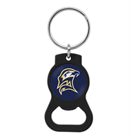 Seahawk Round Black Bottle Opener Key Chain