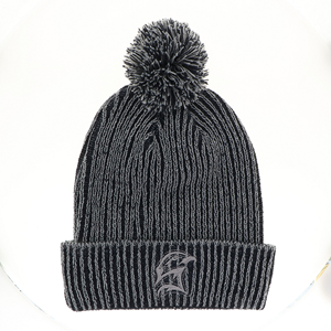Winter Hawkhead Vertical Rib Pom Beanie